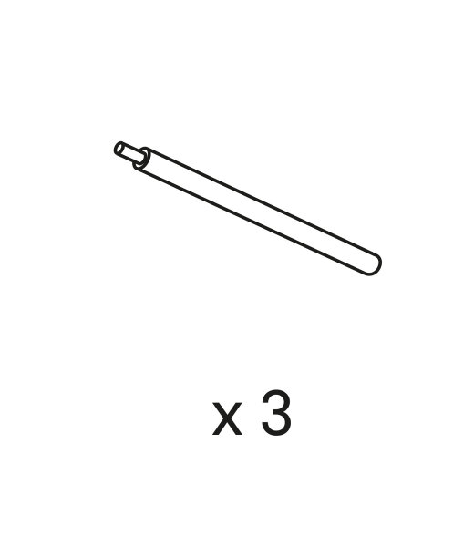 Pos. A: 3 Stäbchen für Lampenschirm