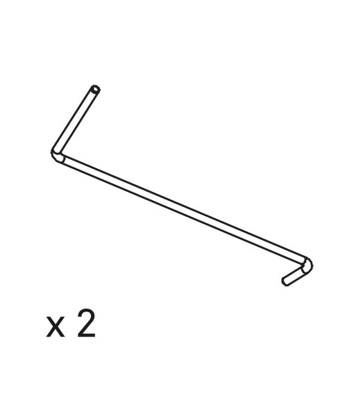 Pos. E: 2 Stäbchen für Lampenschirm aluminium