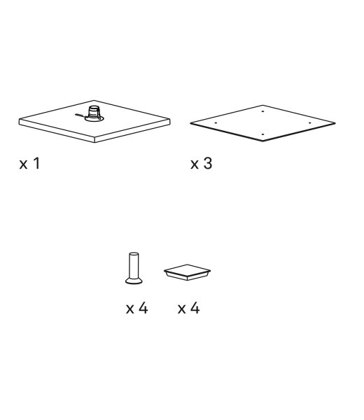 Pos. A: Fuß komplett, aluminium